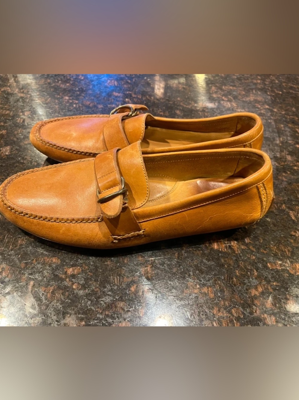 Polo by Ralph Lauren Cognac Leather Slip-On Loafers
